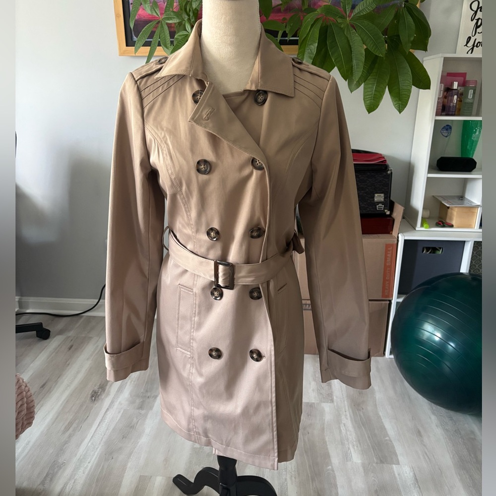 Tan Trench Coat with Belt